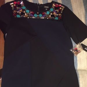 DKNY Couture Rhinestone embellished top
